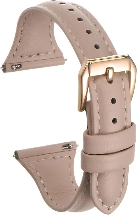 Slim Leather Band — Beige · Gold buckle